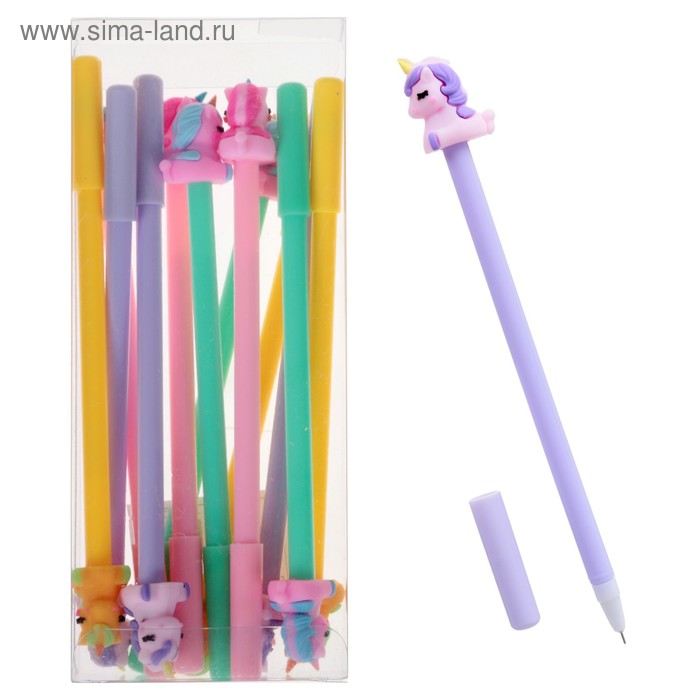 Ручка гелевая-прикол МИКС Единорожек