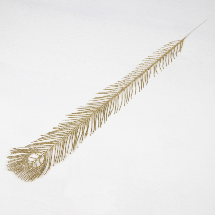 Ветка для декора "Павлинье перо" микс