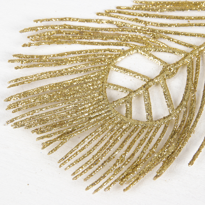 Ветка для декора "Павлинье перо" микс