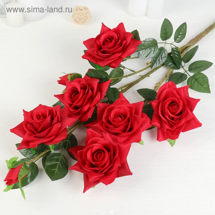 Цветы искусственные Роза Компэшн 11х59 см, красный цветы искусственные роза эстетик 10х49 см красный