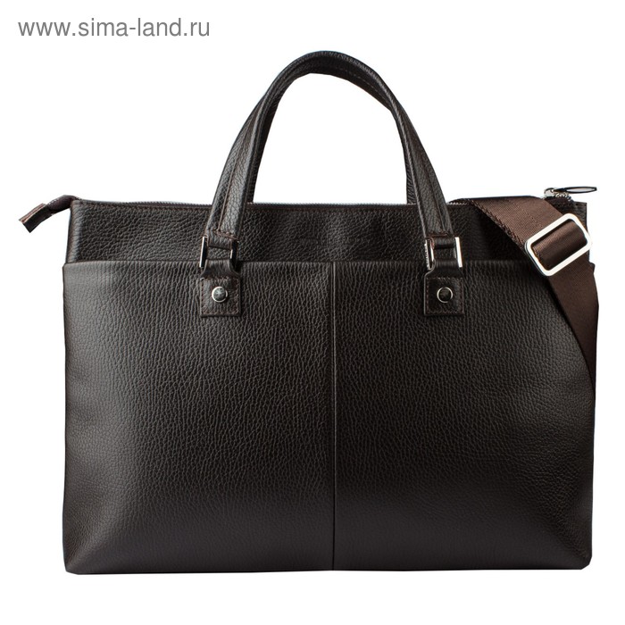 фото Деловая сумка, 36 х 6 х 26 см, натуральная кожа, цвет коричневый dimanche