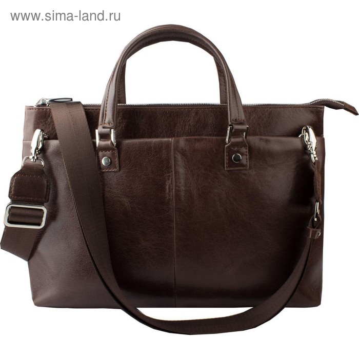 Деловая сумка, 36 х 6 х 26 см, натуральная сумка, цвет коричневый