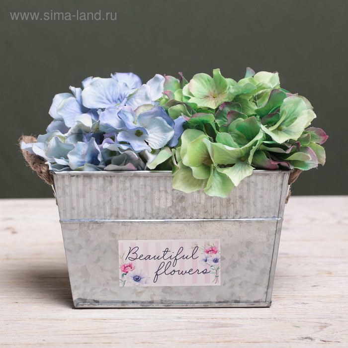 

Металлическое кашпо для цветов Beautiful flowers, 18 × 11 × 11 см