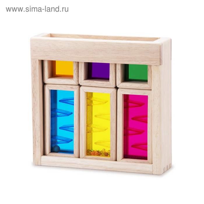 фото Игровой набор деревянных радужных блоков «рассвет», со звуковым эффектом wonderworld