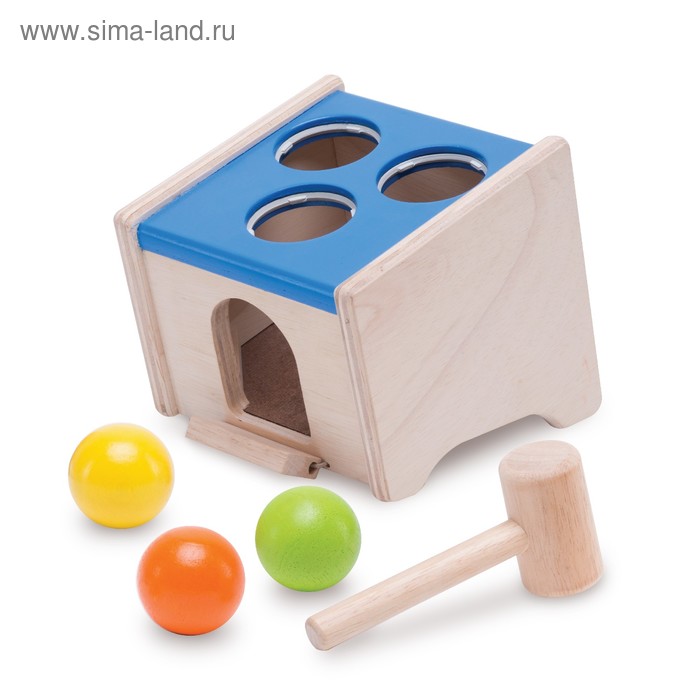 Деревянная игрушка-стучалка с шарами «Куб»