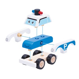 

Деревянная игрушка-конструктор Miniworld «Полицейская машина»