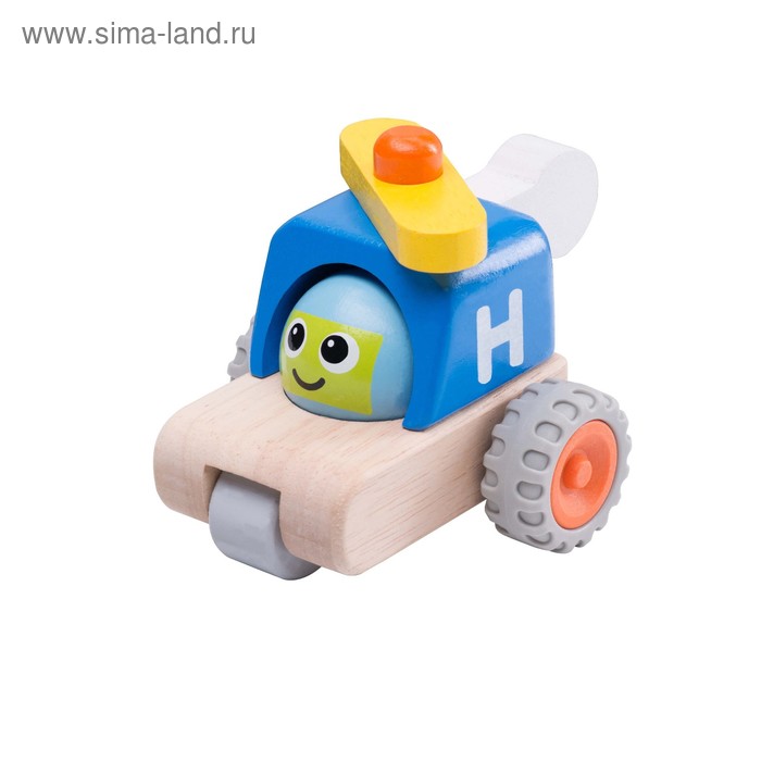 Транспорт  Сима-Ленд Деревянная игрушка Miniworld «Вертолет с улыбкой»