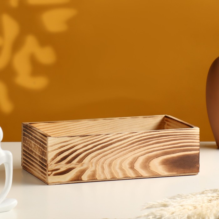 Кашпо деревянное 24×14×9 см Элегант, обжиг Дарим Красиво кашпо деревянное 30×21×8 5 см элегант классик 3 в 1 массив сосны дарим красиво 1 шт