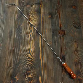 Кочерга узбекская с деревянной ручкой, с узором, 70*1см, сталь 3мм Ош