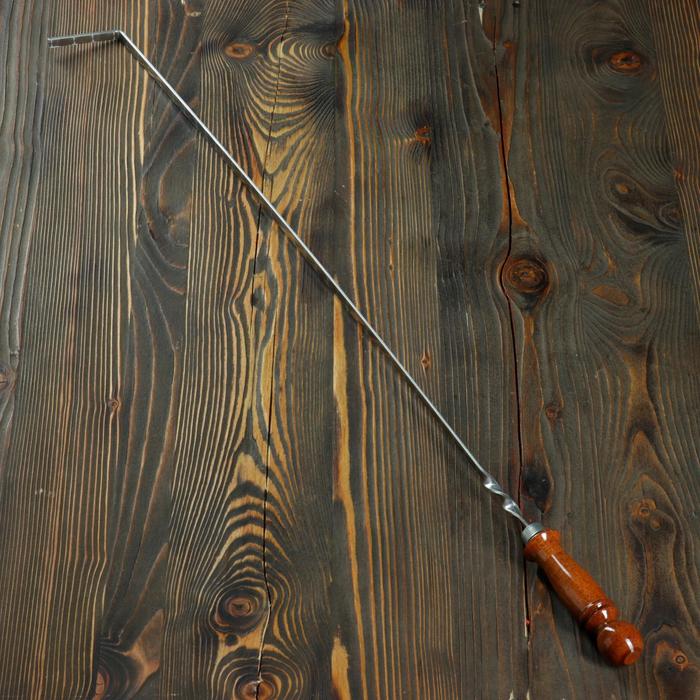 Кочерга узбекская с деревянной ручкой, с узором, 70*1см, сталь 3мм