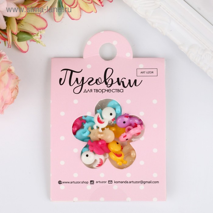фото Набор пуговиц пластик "цыплёнок" 1,5х0,9 см микс н-р 25 шт 11,2х1,5х7 см арт узор
