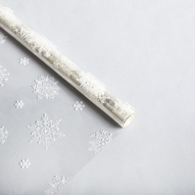 Плёнка глянцевая «Снежинки», белая, 1 х 5.2 м, Новый год