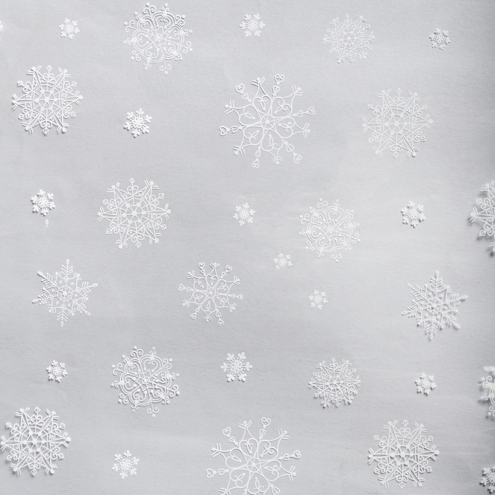 Плёнка глянцевая «Снежинки», белая, 1 × 5.2 м, 200 г