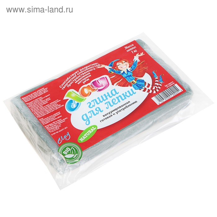 

Глина натуральная для лепки Голубая 1000 г, готовая, в вакуумированной упаковке (запекаемая)