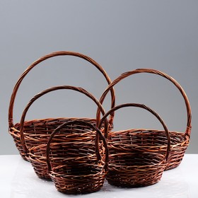 

Набор корзин, 5 шт, 41/52×17/50, 36/46×15/45, 30/39×13/40, 25/33×11/36, 21/27×10/31 см, ива 448581