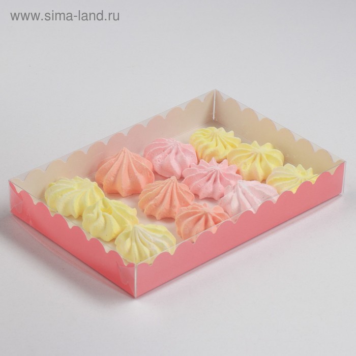 

Коробочка для печенья с PVC крышкой, коралловый, 22 х 15 х 3 см