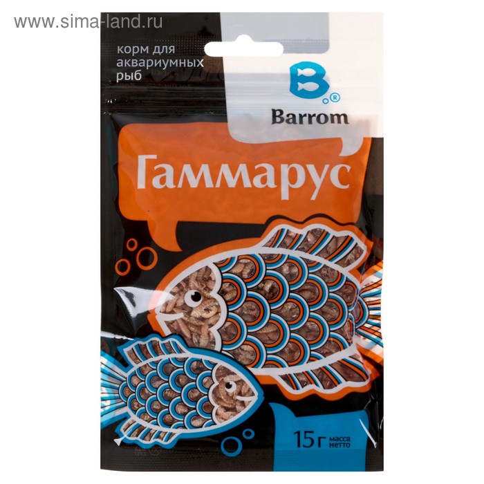 Корм для рыб и черепах Barrom Гаммарус, тушка, 15 г корм для рыб и черепах barrom гаммарус тушка 15 г
