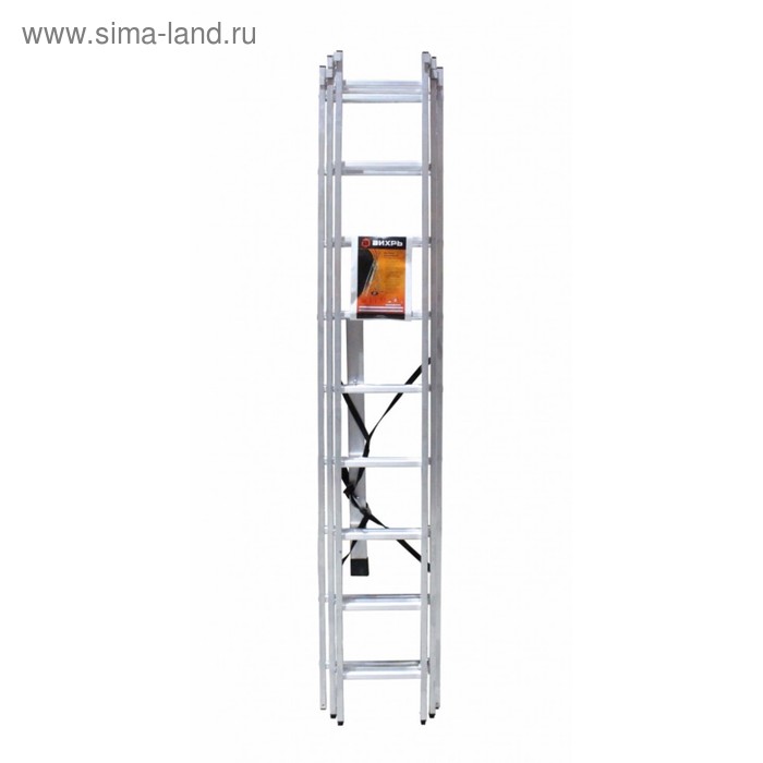 Лестница Вихрь ЛА 3х9, алюминиевая, трехсекционная, максимальная длина 5.52 м