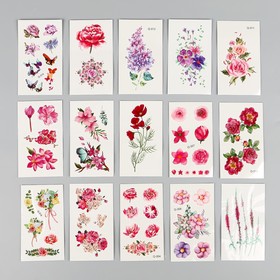 

Татуировка на тело пластик "Цветы" МИКС 10,5х6 см