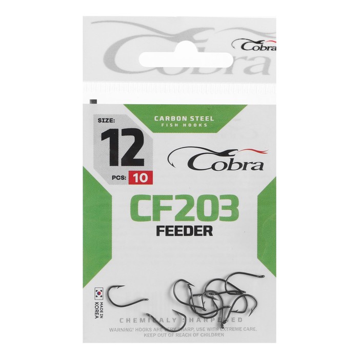 фото Крючки cobra feeder, серия cf203, № 12, 10 шт.