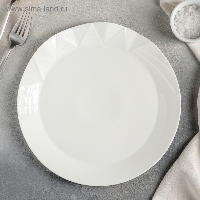 фото Тарелка обеденная magistro «идиллия», 25×2,5 см, цвет белый