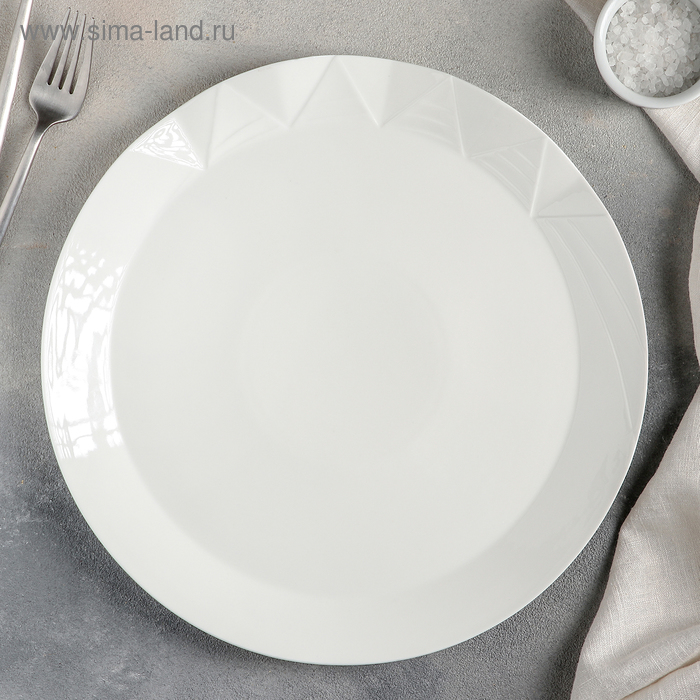 Тарелка фарфоровая обеденная Magistro «Изобилие», d=30 см, цвет белый тарелка фарфоровая обеденная magistro garland d 22 см цвет синий