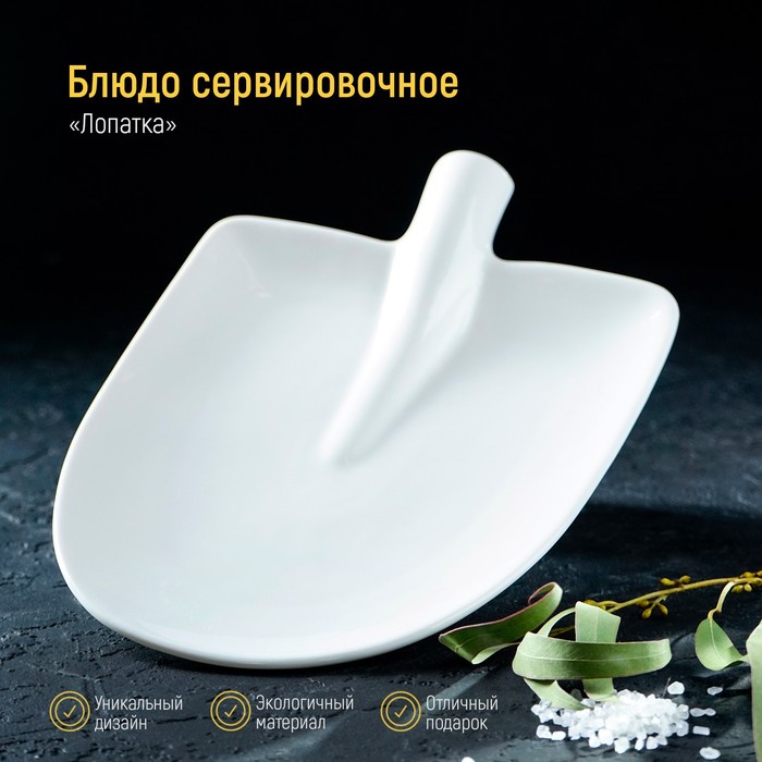 

Блюдо фарфоровое Magistro «Лопатка», 24×18 см, цвет белый