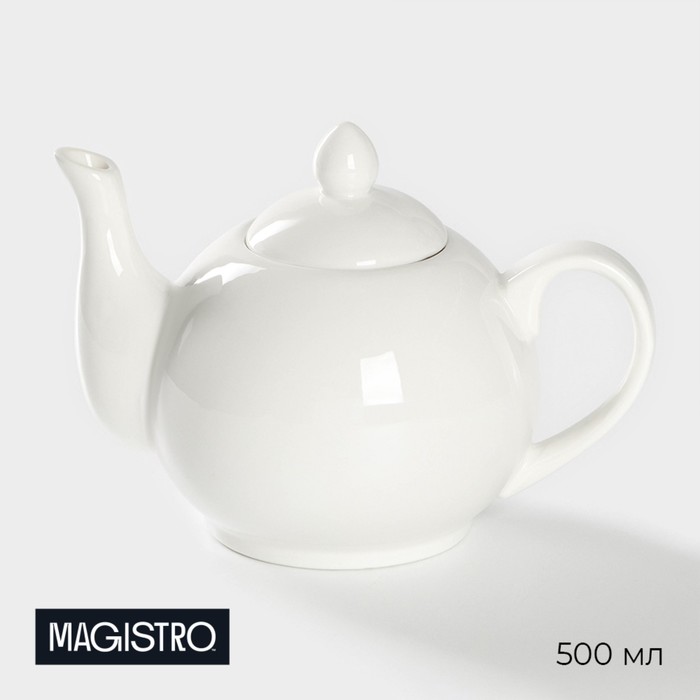 Чайник фарфоровый заварочный Magistro «Бланш», 500 мл, цвет белый чайник заварочный бланш 0 6