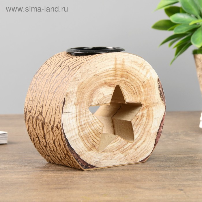 

Подсвечник дерево на 1 свечу "Спил - звезда" 9х10х5 см