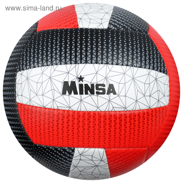 фото Мяч волейбольный minsa, размер 5, 260 г, 2 подслоя, 18 панелей, pvc, бутиловая камера