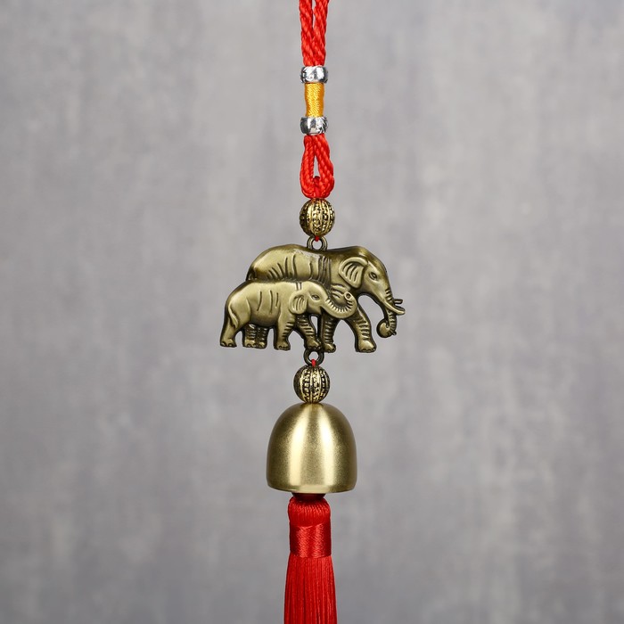 Колокольчик металл Слон и слонёнок 1 колокол d2,5 см 35х5,5х2,7 см