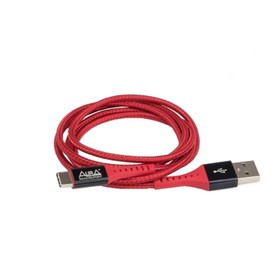 Зарядный кабель Aura TPC-UC4R Type-C в полиэстеровой оболочке, красный, 1,2 метр Ош