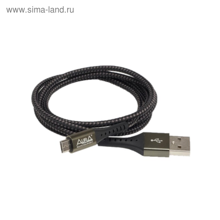 Зарядный кабель Aura TPC-UM5B MicroUSB, черный 1.2 метра кабель usb aura tpc um5b microusb черный 1 2 метра