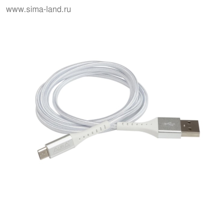 Зарядный кабель Aura TPC-UM6S MicroUSB, серебро 1.2 метра кабель usb aura tpc um5b microusb черный 1 2 метра