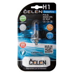 

Лампа автомобильная H1 43250 SPB 12V 55W CELEN, Halogen Sapphire + 35% Long life, UV-stop