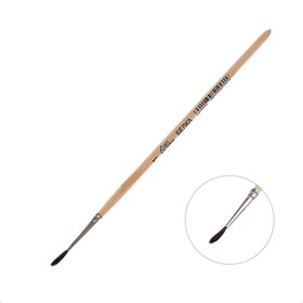 Кисть Белка круглая № 1 (диаметр обоймы 1 мм; длина волоса 10 мм), деревянная ручка, Calligrata Ош