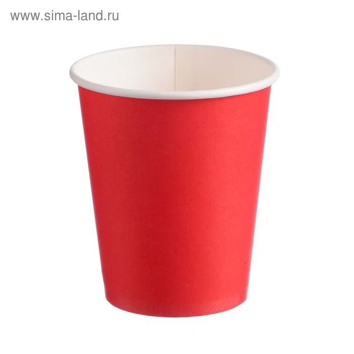 Стакан бумажный Красный 250 мл, диаметр 80 мм стакан бумажный красный 450 мл