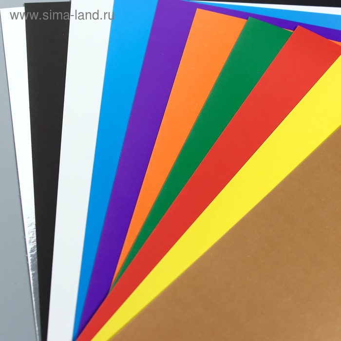 Картон цветной мелованный А4, 10 л., 10 цв., Маша и Медведь, 240 г/м2