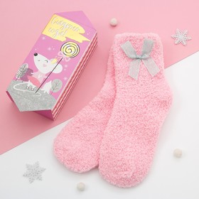 Носки женские махровые в коробке "Сладкого года", розовый, р-р 36-39