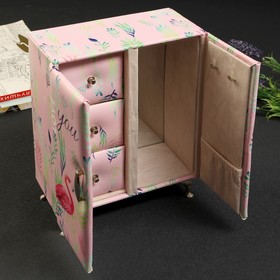 

Шкатулка кожзам для украшений "Фламинго" 22,7х17х9,8 см