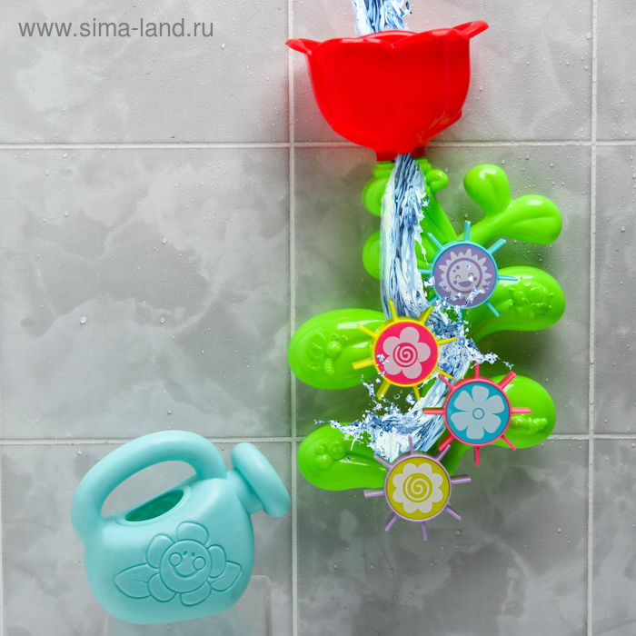 цена Набор игрушек для ванны «Цветок - мельница», с лейкой