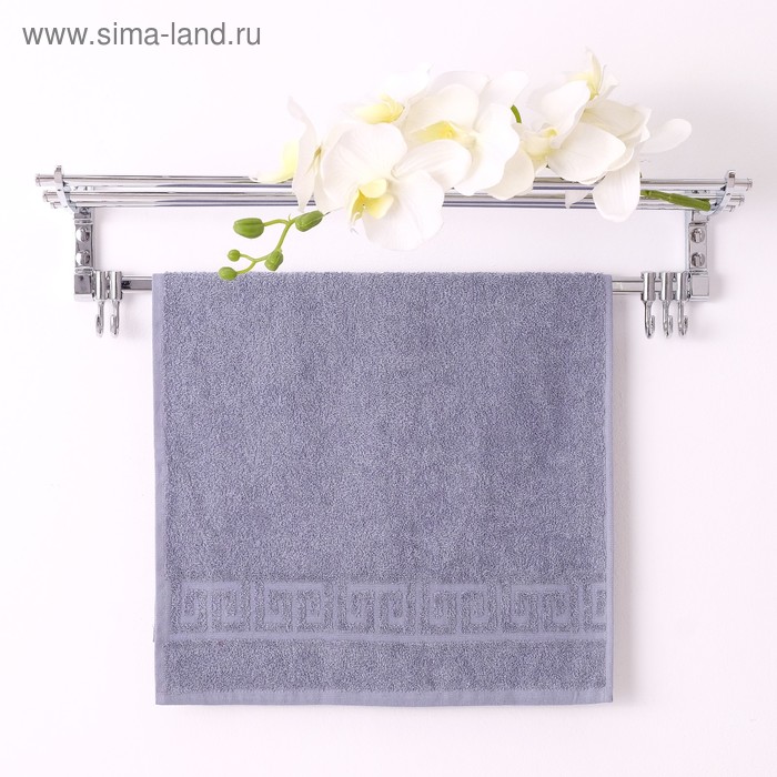 фото Полотенце махровое однотонное антей 50х90 см, серый, 100% хлопок, 430 гр/м2