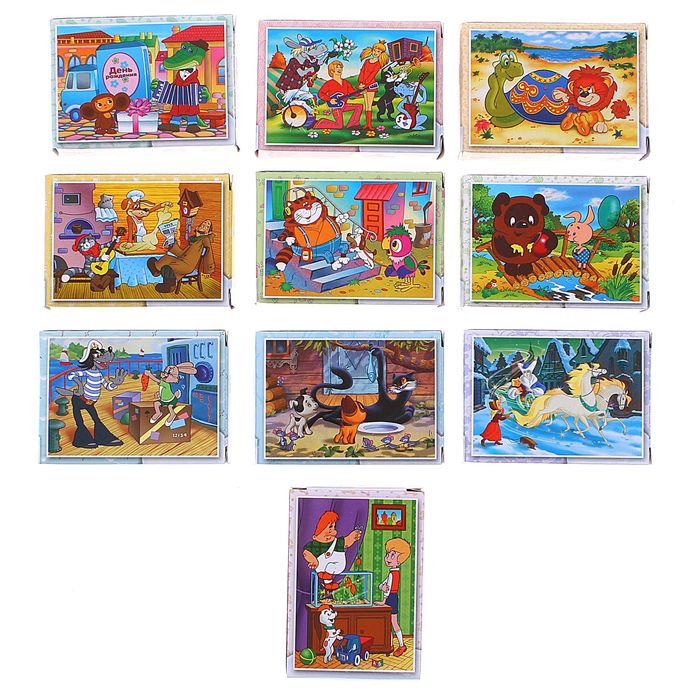 Пазлы "Любимые мультфильмы-3", 54 элемента, МИКС