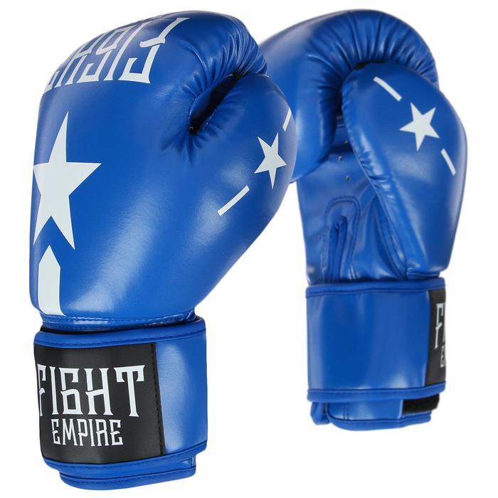 Перчатки боксёрские FIGHT EMPIRE, 12 унций, цвет синий перчатки боксёрские fight empire 4153928 16 унций цвет синий