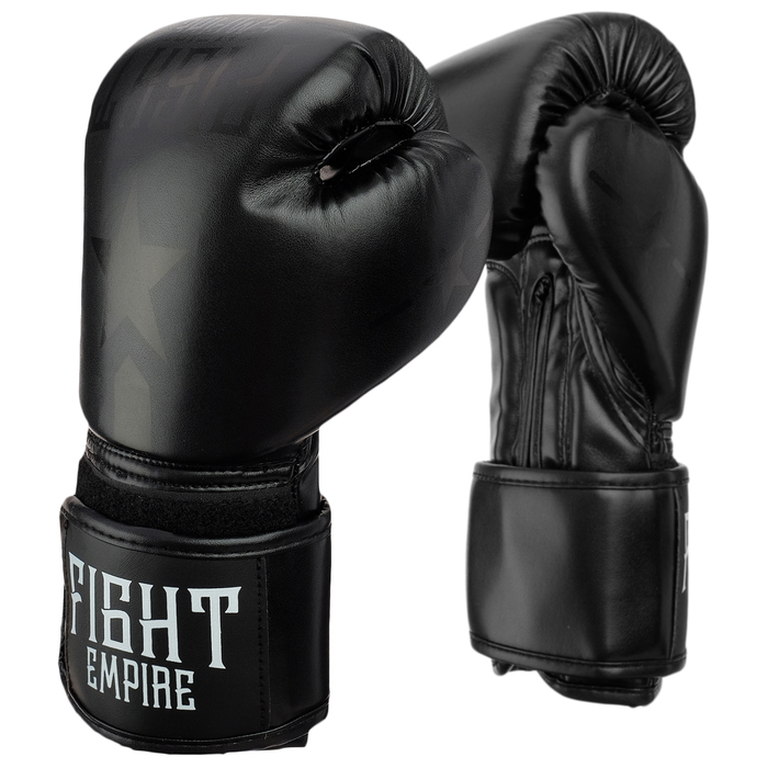 Перчатки боксёрские детские FIGHT EMPIRE, 6 унций, цвет чёрный