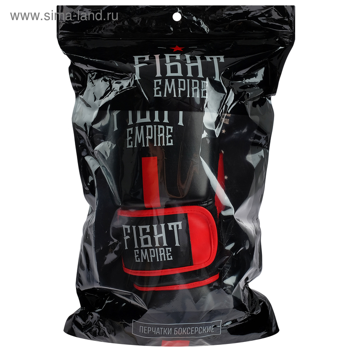 фото Перчатки боксёрские соревновательные fight empire, 10 унций, цвет чёрный/красный