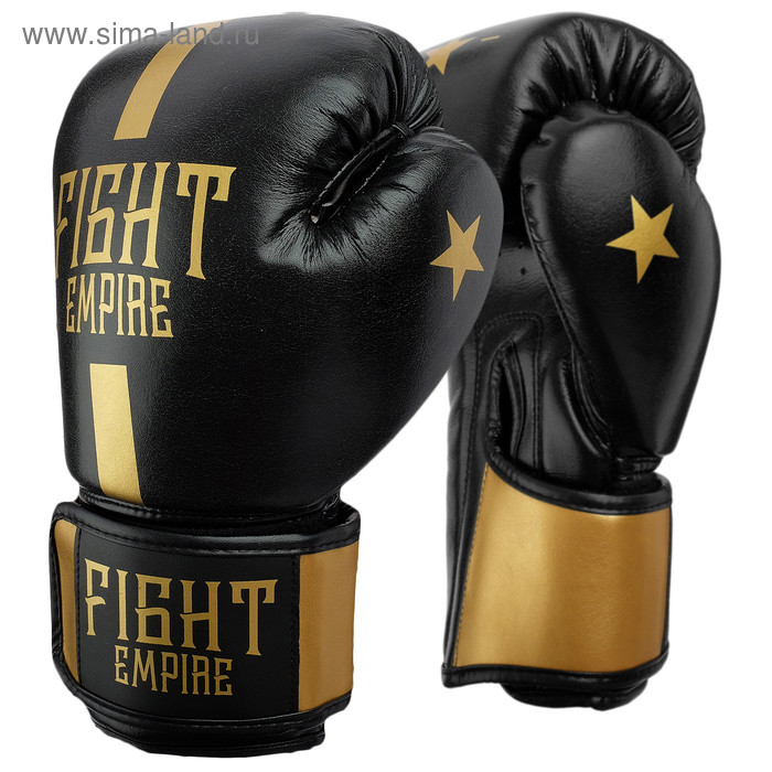 фото Перчатки боксёрские соревновательные fight empire, 14 унций, цвет чёрный/золотой
