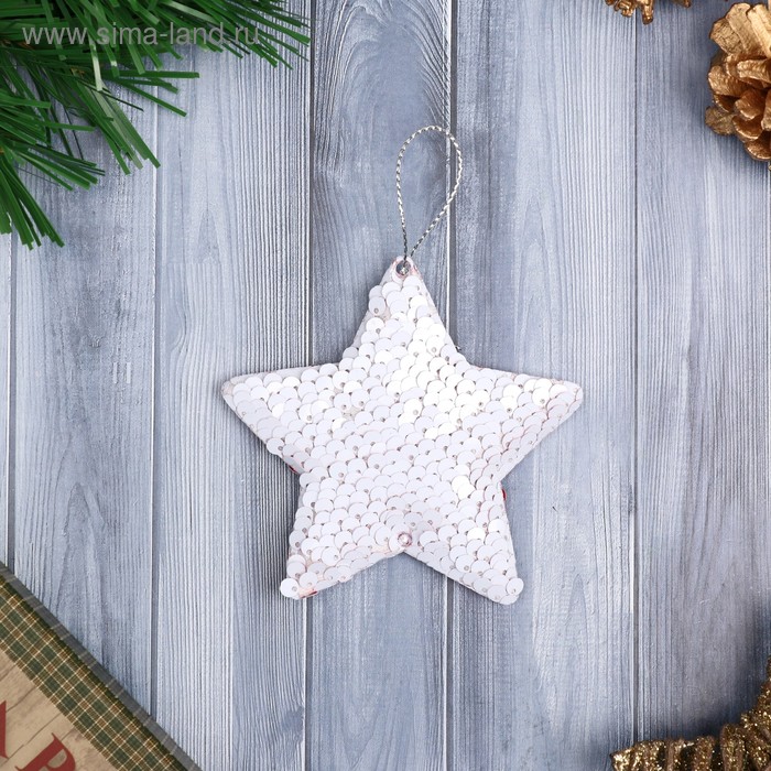 фото Мягкая подвеска "звёздочка - праздничный перелив" 8,5*9,5 см, микс зимнее волшебство