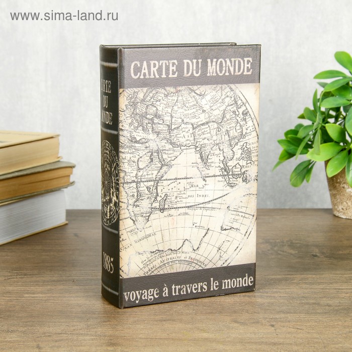 

Сейф-книга дерево кожзам "Карта странствий" 21х13х5 см