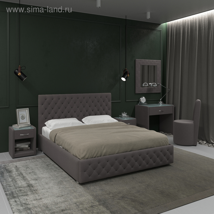 фото Кровать «купол тысячелетия» без пм, 160 × 200 см, ортопед. основание, цвет bravo grey архитектория